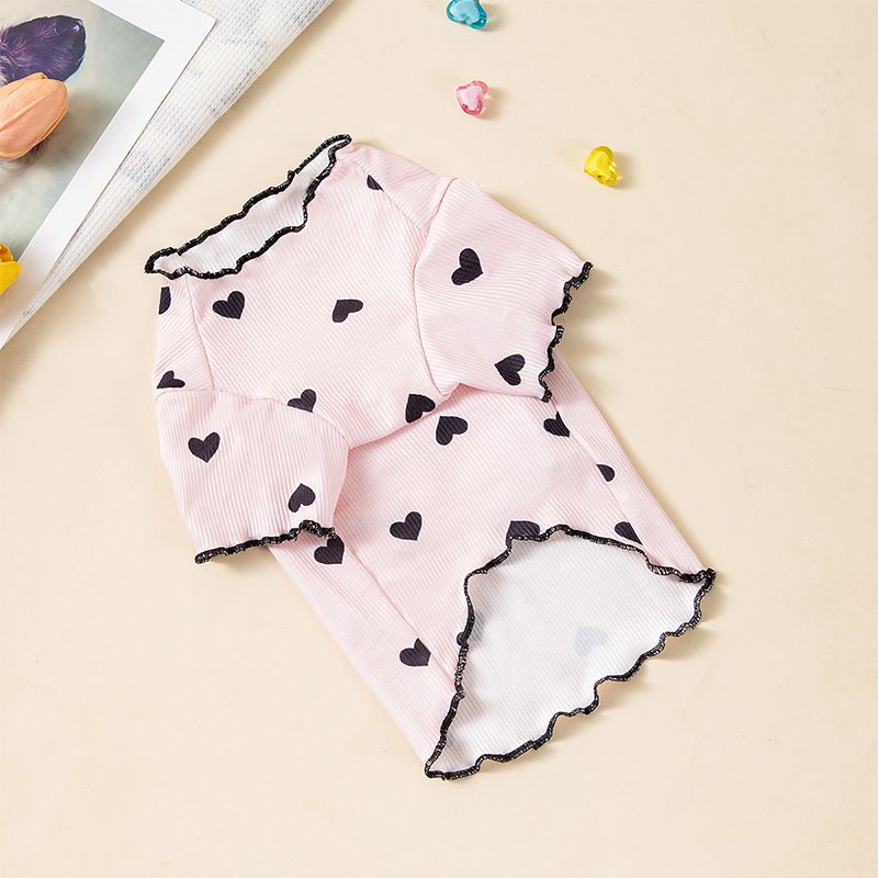 Maglietta con base a cuore, abbigliamento primaverile e autunnale, orsacchiotto, bichon, cani di piccola taglia, cuccioli, gatti a pelo corto britannico, animali domestici_voghion.com