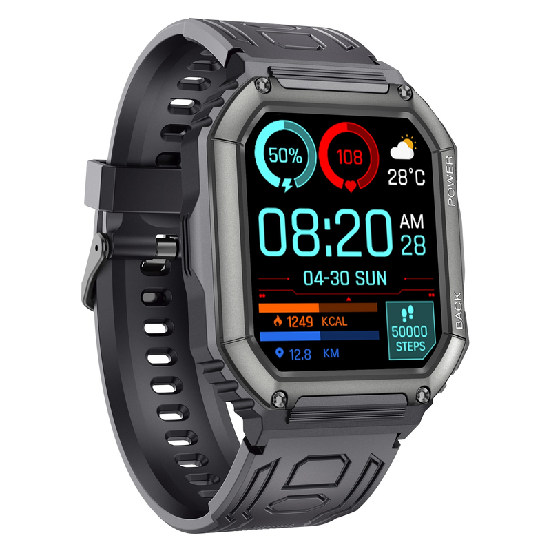 KR06 Waterproof Pedometer Sport Smart Watch, Support Heart Rate / Blood Pressure Monitoring / BT Calling(Black)_voghion.com