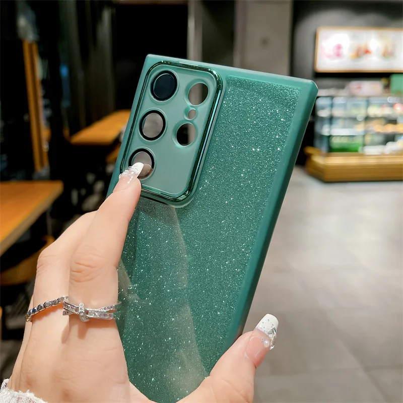 Glitter Silicone Case For Samsung Galaxy A15 S23 A05 A04 A14 A34 A54 A52 A13 A23 A33 A53 A73 Lens Protetcor Soft Cover_voghion.com