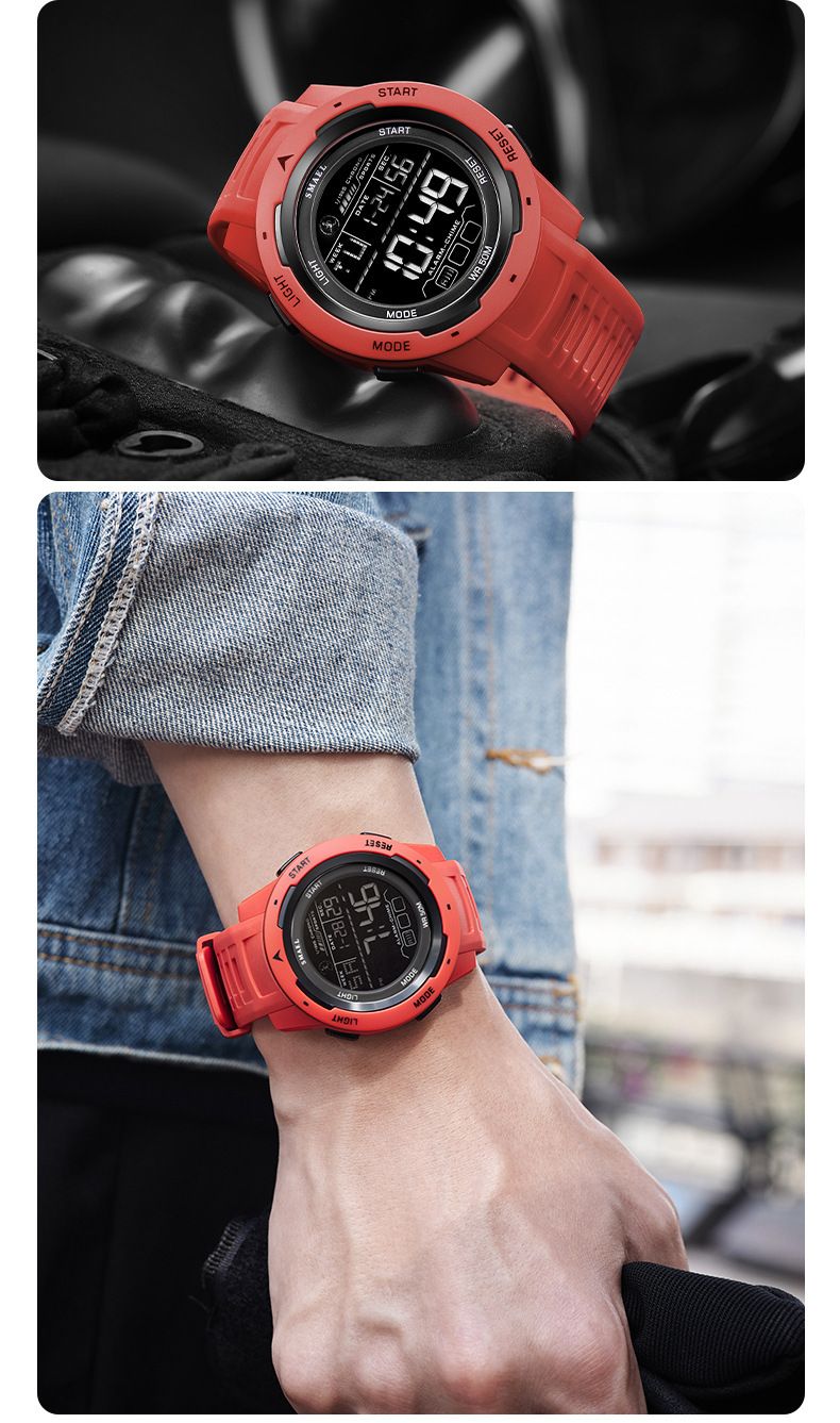 Unisex Digital Sports Watch With LED Backlight, Waterproof, Multi-Function, Stylish Design For Outdoor & Daily Wear Multifunctional Watch_voghion.com