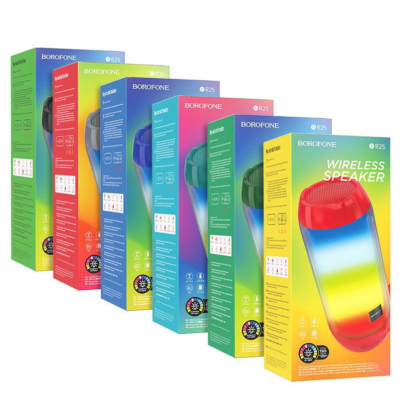 Festival de musique BR25 coloré lumineux Bluetooth sans fil Portable sport extérieur carte Insertion Mini haut-parleur_voghion.com