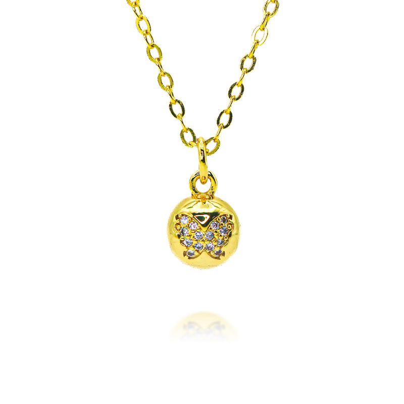 Pendentif papillon en forme de petite boule, nouvelle collection tendance, design de niche, accessoires de bijouterie_voghion.com