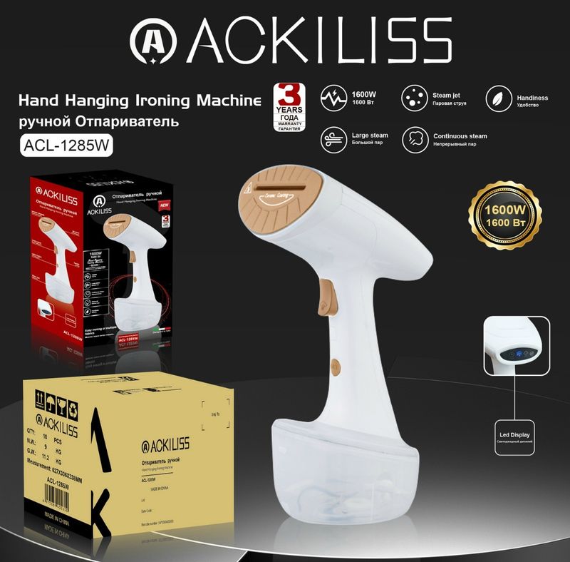 Portable Steam Iron, Handheld Vertical Ironing Brush For Travel, Home, 800W, Compact, EU Plug_voghion.com