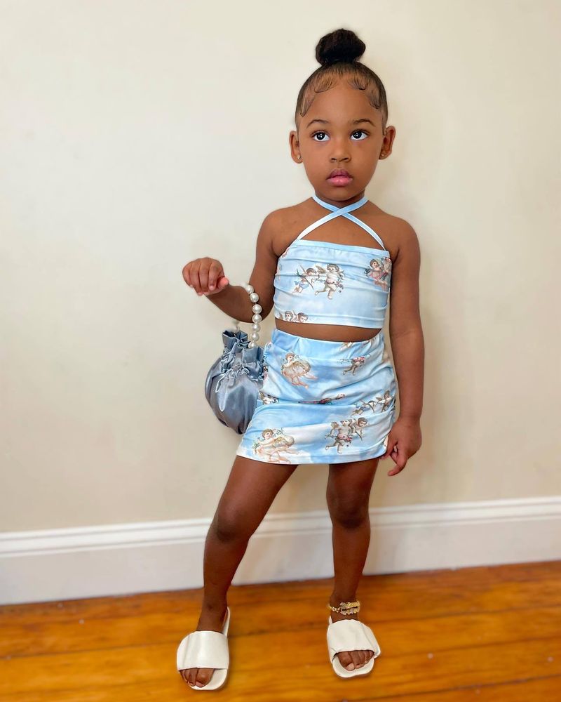 Kinderbekleidung Neues Produkt Bedruckter kurzer Camisole-Rock für Mädchen_voghion.com