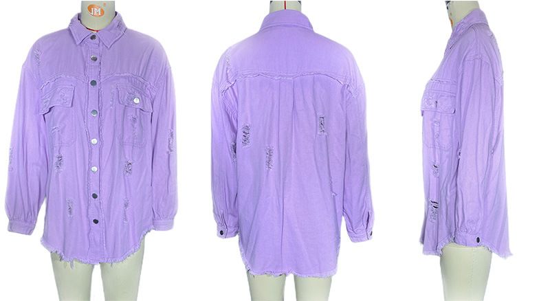 Distressed-Jeansjacke für Damen – Slim Fit, bequemer und stylischer Freizeitmantel mit Vintage-Waschung_voghion.com