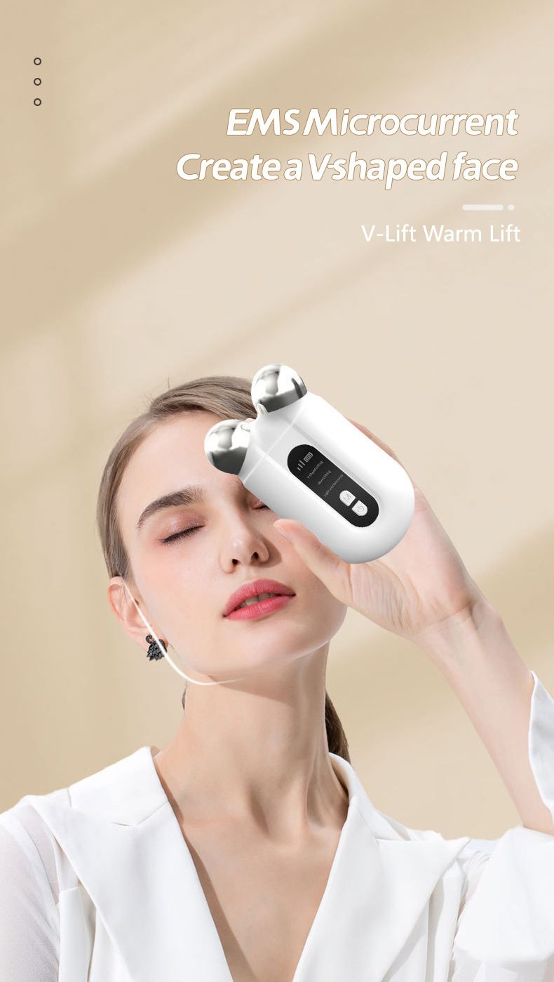 Nouveau dispositif amincissant de beauté de levage et de serrage du visage à micro courant, masseur à rouleaux domestique_voghion.com