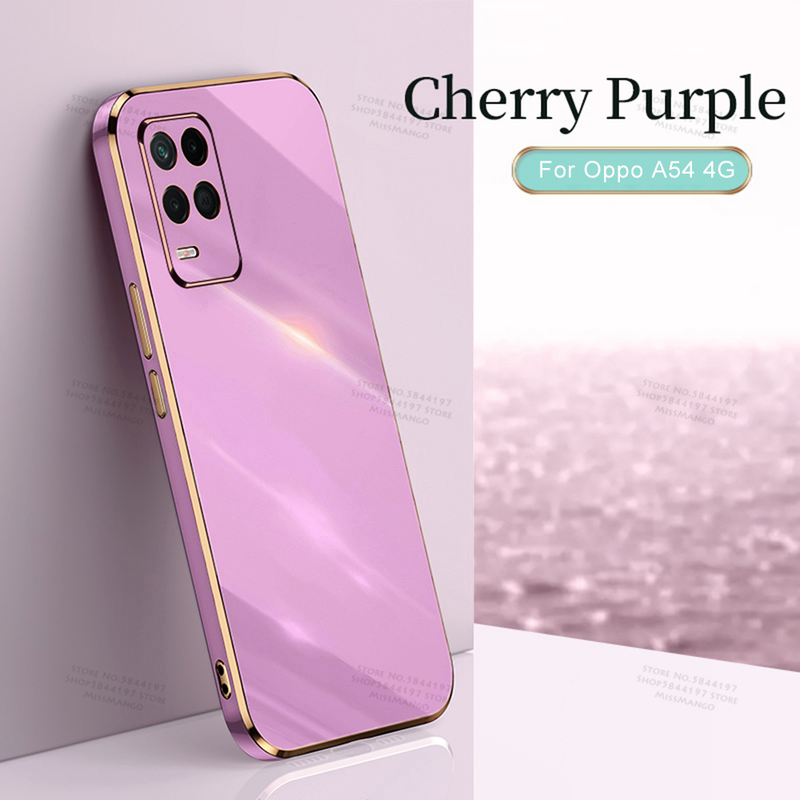 Luxury Electroplated Cover Case For Oppo A54 6.51inch Soft Silicone Camera Lens Protection For Oppo_voghion.com