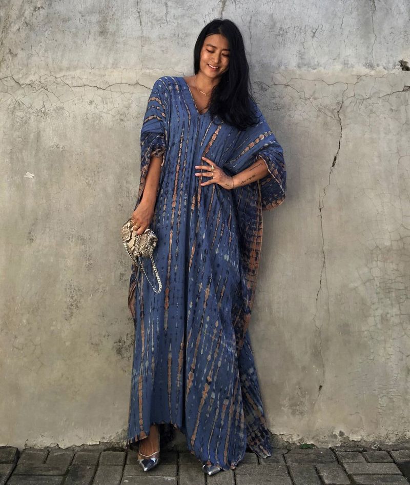 Robe de plage en rayonne pour femmes, tenue de vacances à fleurs teintes _voghion.com