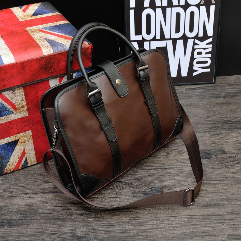 2023 New Trendy Business Handbag Shoulder Briefcase Leather Men's Bag_voghion.com