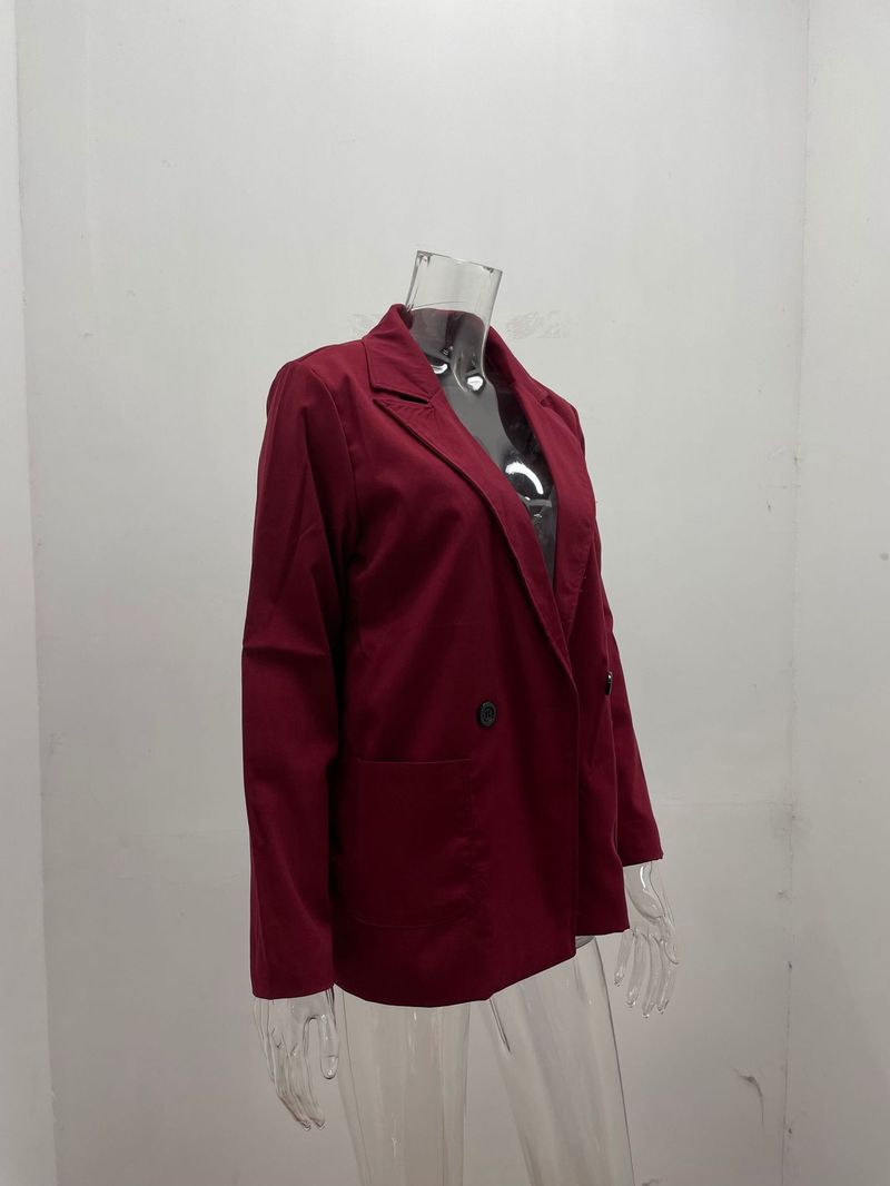 Giacca da donna primaverile e autunnale a maniche lunghe in tinta unita alla moda_voghion.com