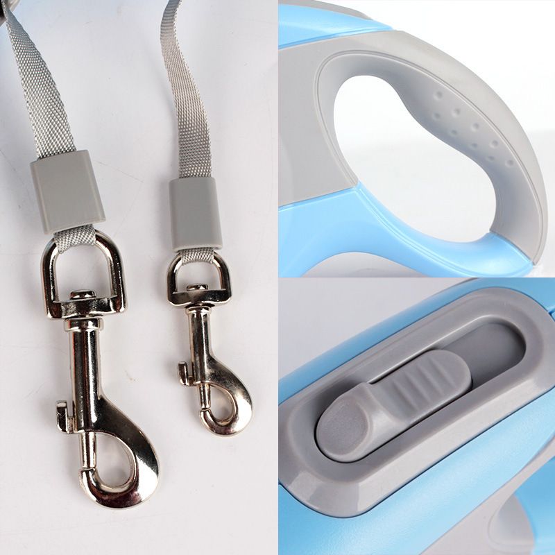 Coleira retrátil automática para passear com cães, corda antiderrapante revestida de borracha, suprimentos para animais de estimação ao ar livre para cães pequenos e médios_voghion.com