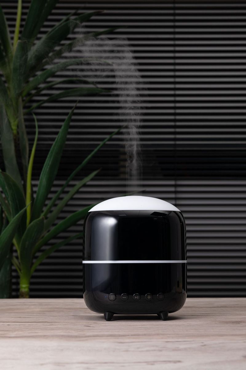 Ultrasonic Aroma Diffuser With Bluetooth Speaker, LED Clock & Night Light, 500ml Humidifier For Home Office Bedroom, Auto Shut-Off_voghion.com