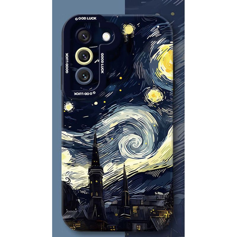 Van Gogh Starry Sky Compatible Samsung Galaxy Phone Case S22 Plus Silicone Ultra Full Coverage Shockproof For Men_voghion.com