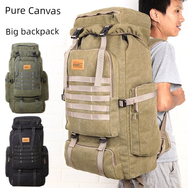 Canvas Herren Sport zu Fuß Vintage Militär Rucksack_voghion.com