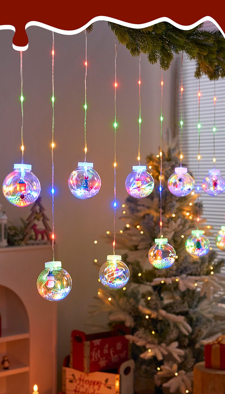 110/150 LED Copper Wire Fairy Lights With Snowman/Tree/Santa Designs - Warm White & Multi-Color Christmas Decor For Windows_voghion.com