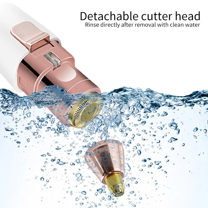 Private Label Frauen Schmerzlos 2 in 1 USB Aufladbare Augenbraue Entferner Elektrische Epilierer Gesicht Haar Entfernung_voghion.com