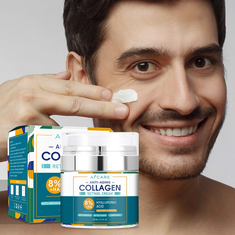 Creme facial nutritivo e reparador para homens, creme facial com retinol para clareamento de rugas, creme hidratante_voghion.com