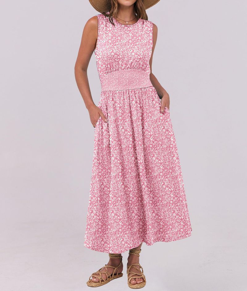 2025 Sommer Französisch Stil Minimalist Taille Cinching Casual Rundhals Gestrickte Weste Overall_voghion.com