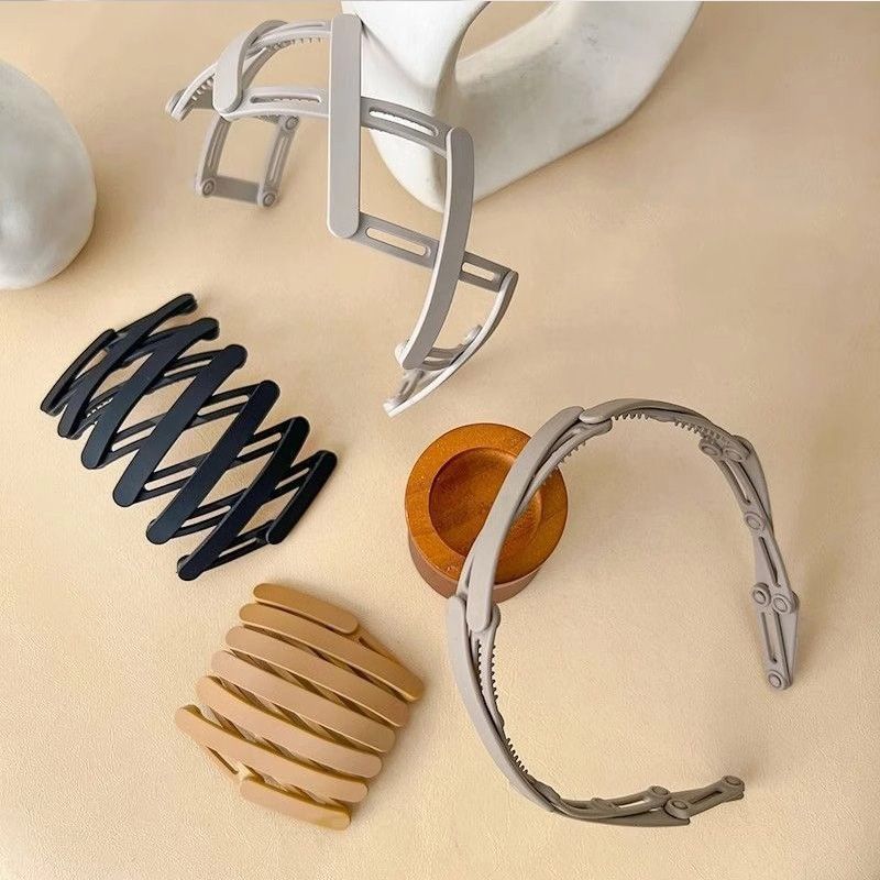 Comoda fascia per capelli pieghevole in plastica solida per donna, ragazza, viaggio, fascia per capelli estensibile, fascia per capelli_voghion.com