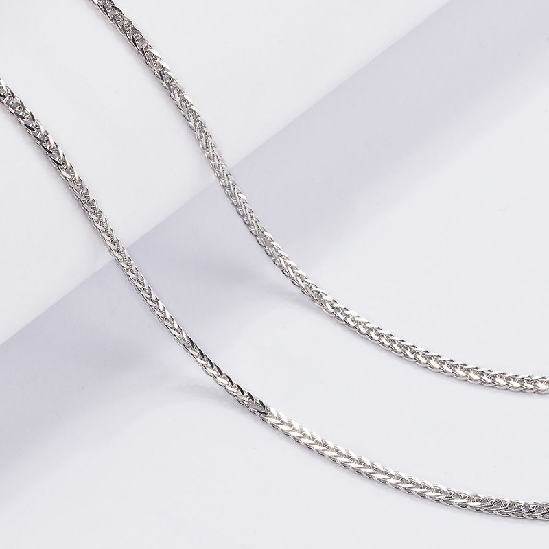 S Pure Silver Carved Chopard Chain For Women, Ins Simple Versatile Shiny Lucky Cuban Necklace_voghion.com