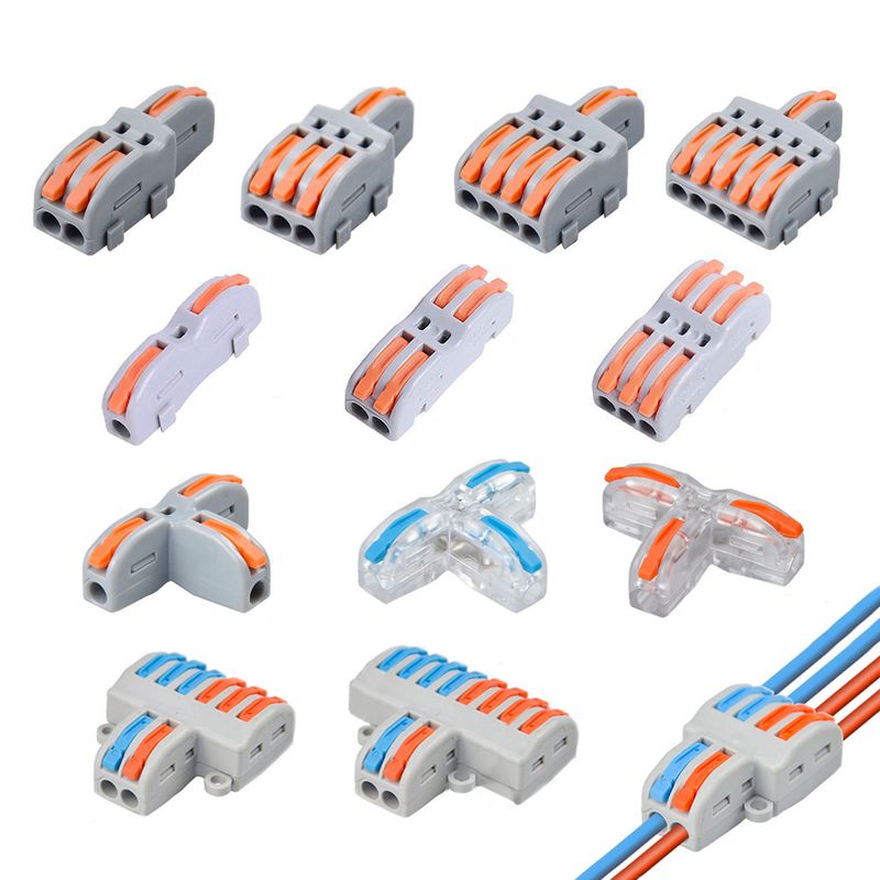 1/5/10 PCS 1 In Multiple Out Fast Electrical Connectors Universal Compact Splitter Wiring Cable Connector Push-in_voghion.com