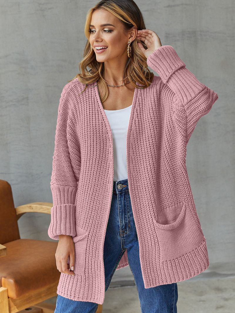 2024 New Knitted Sweater Women's Cardigan Commuter Style Loose Medium to Long Coat Large Casual_voghion.com
