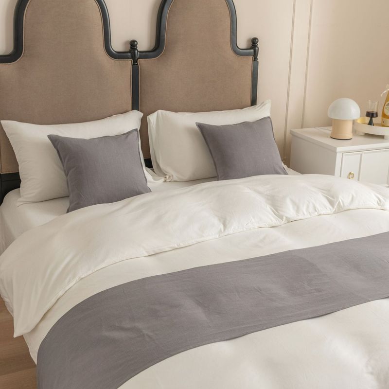 Asciugamano da letto in cotone e lino, semplice e alla moda, di colore solido, per hotel, locanda, in cotone e lino_voghion.com
