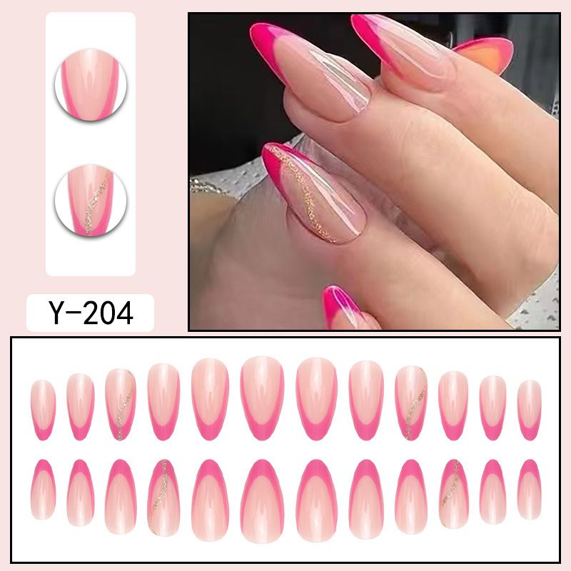 Wiederverwendbares Set mit aufklebbaren Nägeln – trendige Farbverläufe und minimalistische Designs, einfach anzubringende künstliche Nägel für mühelose Schönheit (mehrere Farben und Stile)_voghion.com