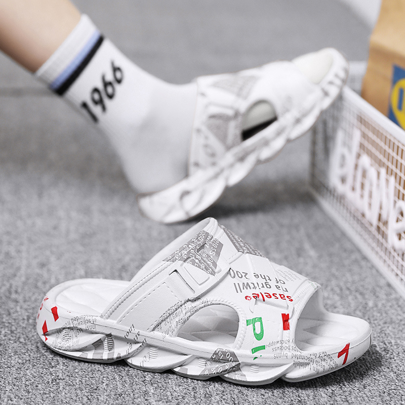 Men Slipper for Indoor Outdoor Sandals Open Toe Pillow Beach Slippers for Summer External Wear_voghion.com