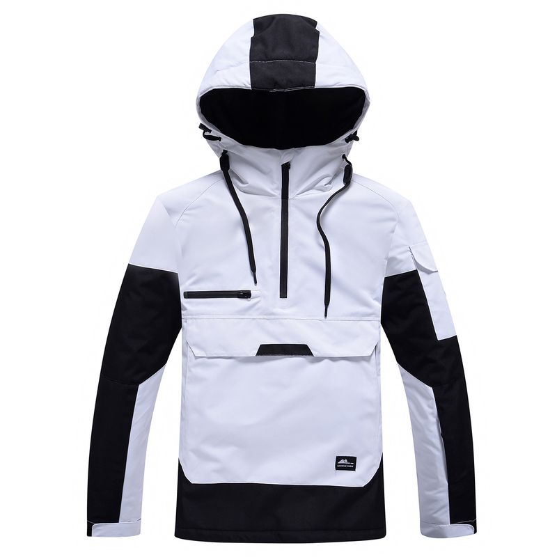 Color-Block Suit Windproof Waterproof Warm Breathable Couple Style Ski Hoodie For Snowboarding And Skiing_voghion.com
