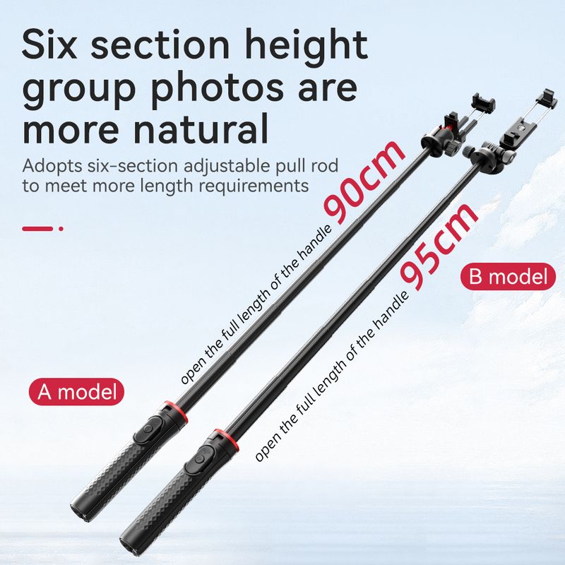 Music Festival Portable Fleksibel 90CM ultra-stabilt landingsskjelett teleskopisk håndholdt integrert live selfie stick_voghion.com