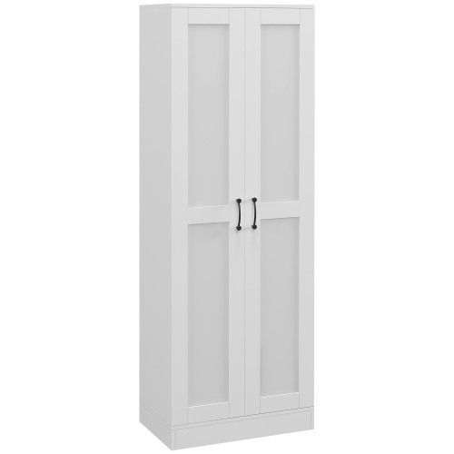 HOMCOM 69" Tall Storage Cabinet With Movable Storage Shelves, Modern Style Pantry Cupboard Cabinet With Soft Close Doors, White_voghion.com