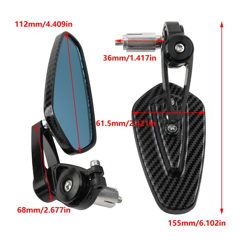 Motocicletă ghidon lateral oglindă retrovizoare universală 7/8" 22mm motocicletă ghidon din fibră de carbon oglinzi retrovizoare accesorii_voghion.com