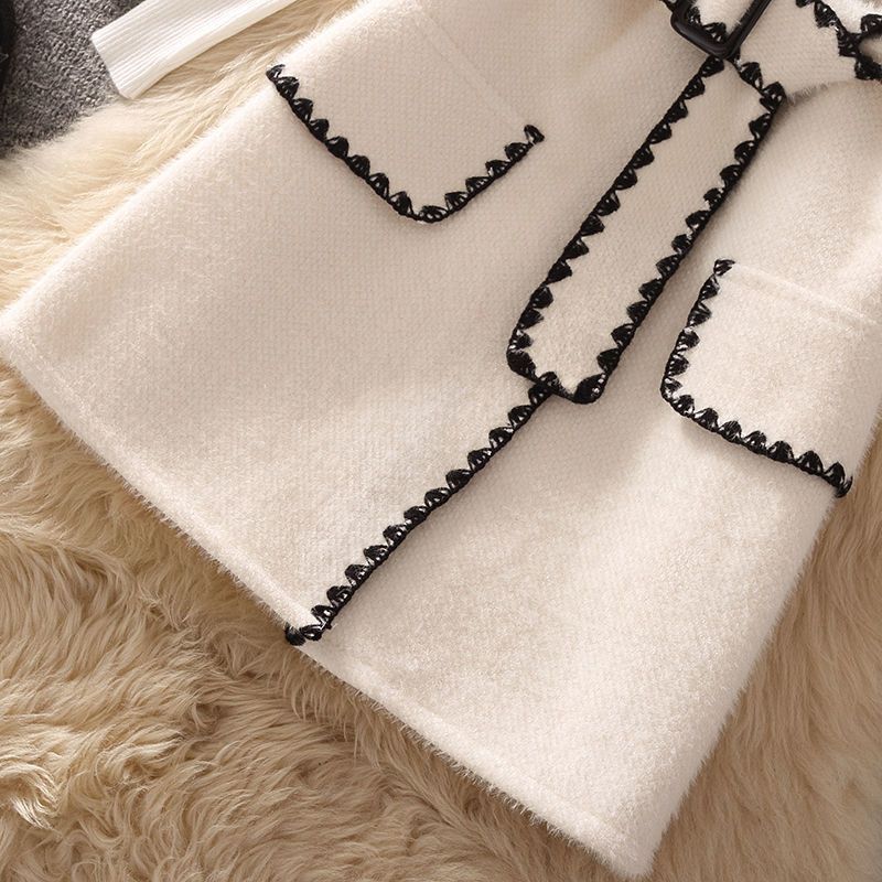 Komplet damski: sukienka-kamizelka i sweter z mieszanki wełny – dopasowany kołnierzyk marynarki, dopasowany krój (S-2XL) | Elegancja biurowa na jesień i zimę_voghion.com