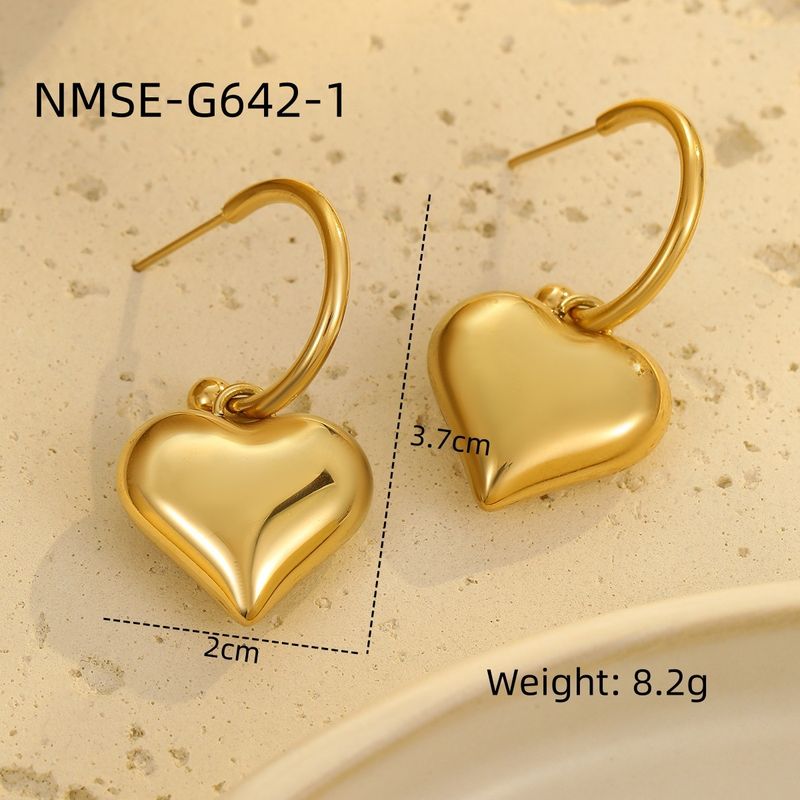 New Glossy Hollow Stainless Steel Earrings Ball Love Pendant Retro High End Titanium Steel Earrings_voghion.com