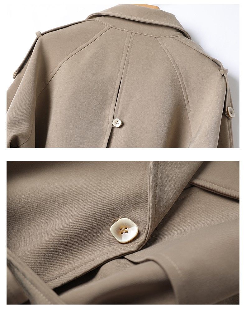 Cappotto corto con risvolto sottile in vita per il tempo libero, temperamento moda, nuovo stile autunno da donna 6520_voghion.com