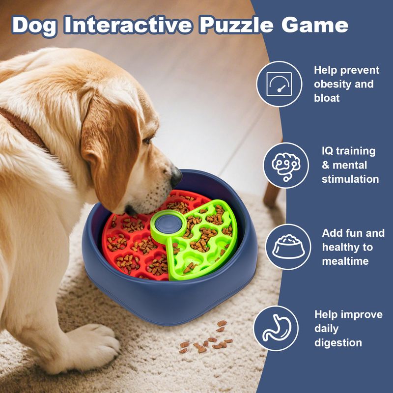 New Pet Feeder Bowl Dish Rotating Plate Puzzle Boredom Relief Slow Eating Training Dog Foraging Toy_voghion.com