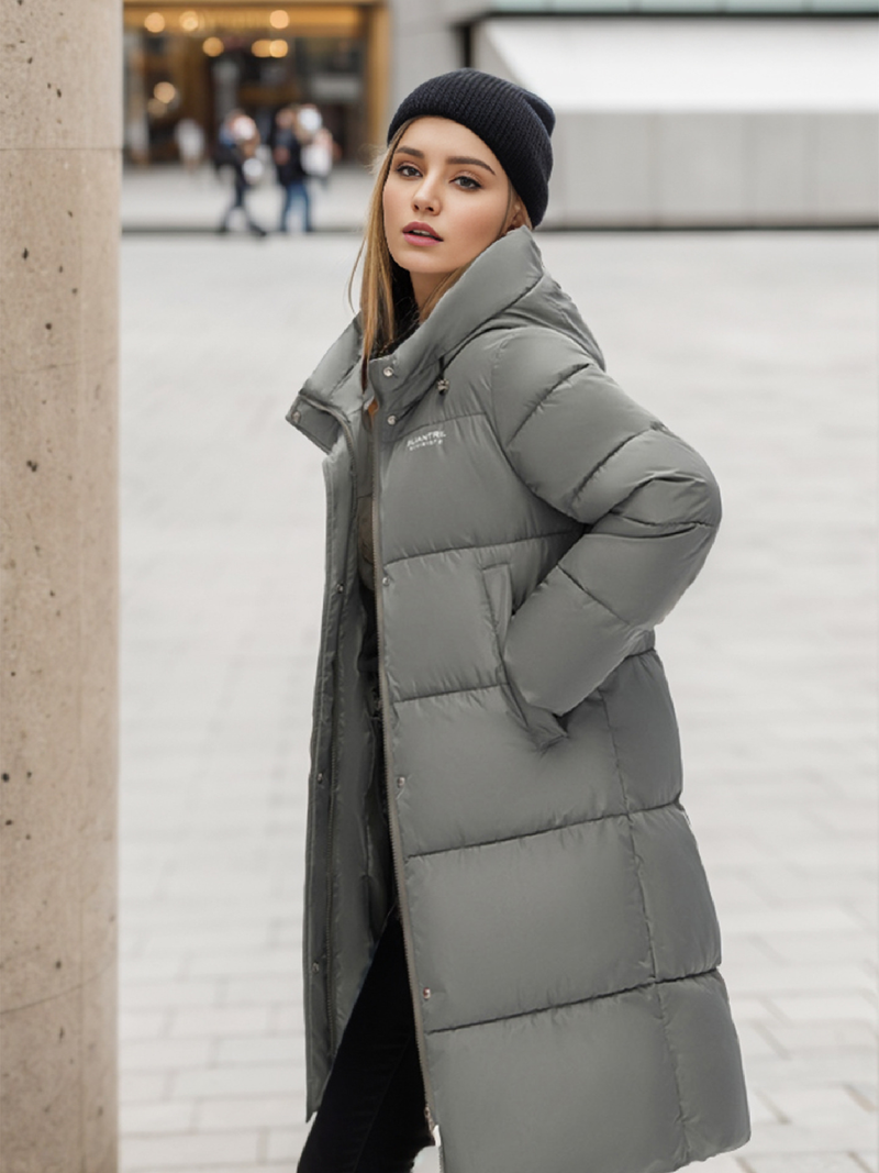 Warme Winterjacke für Damen, mit Baumwolle gefütterte Jacke, lange, warme Jacke mit Baumwollfutter, Übergröße, Kapuzenmantel_voghion.com