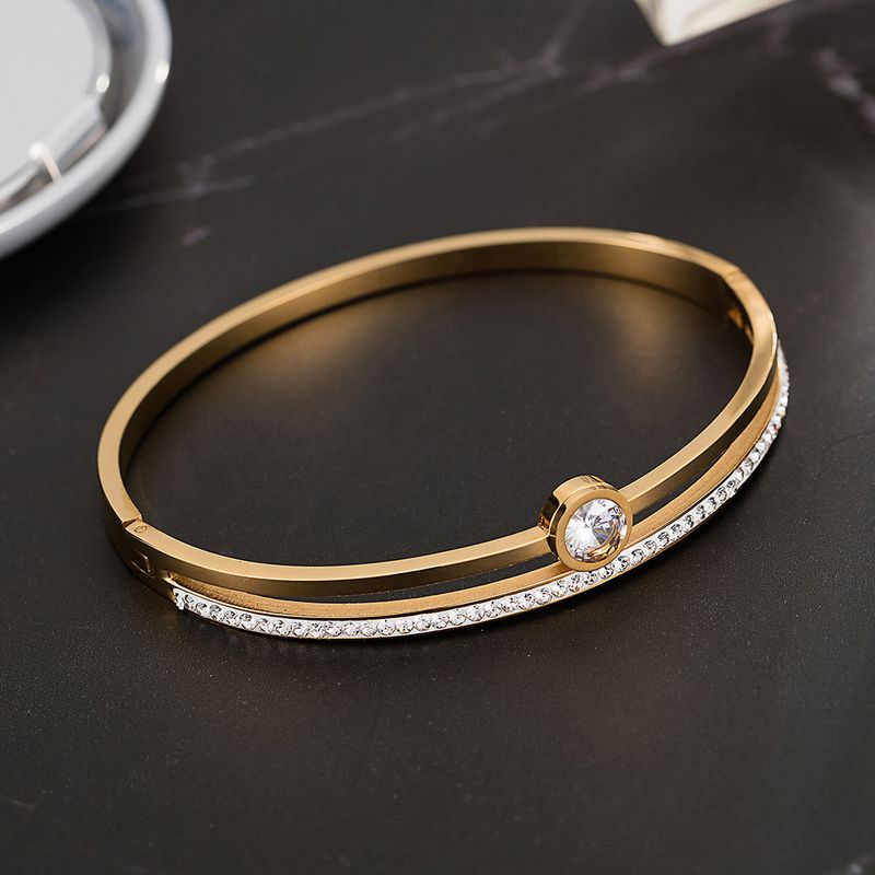 Damen-Quarzuhr, modische Stahl-Armbanduhr, Edelstahl-Diamant-Armband, Kombinationsuhren-Set_voghion.com