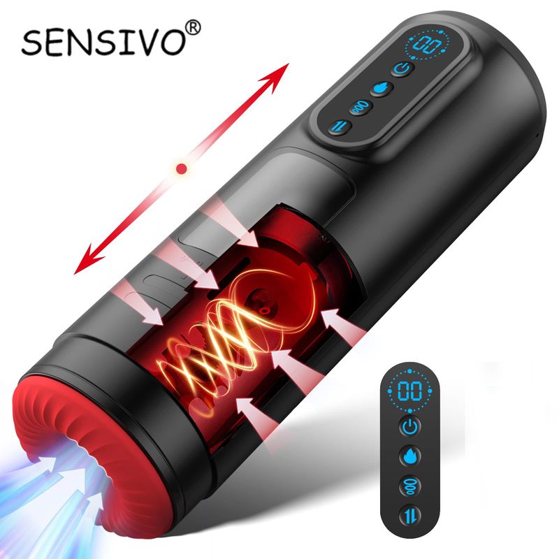 LCD Automatic Sucking Male Masturbator 9 Thrusting Vibration Blowjob Machine Heating Pussy 2025 Pump Masturbation Cup_voghion.com