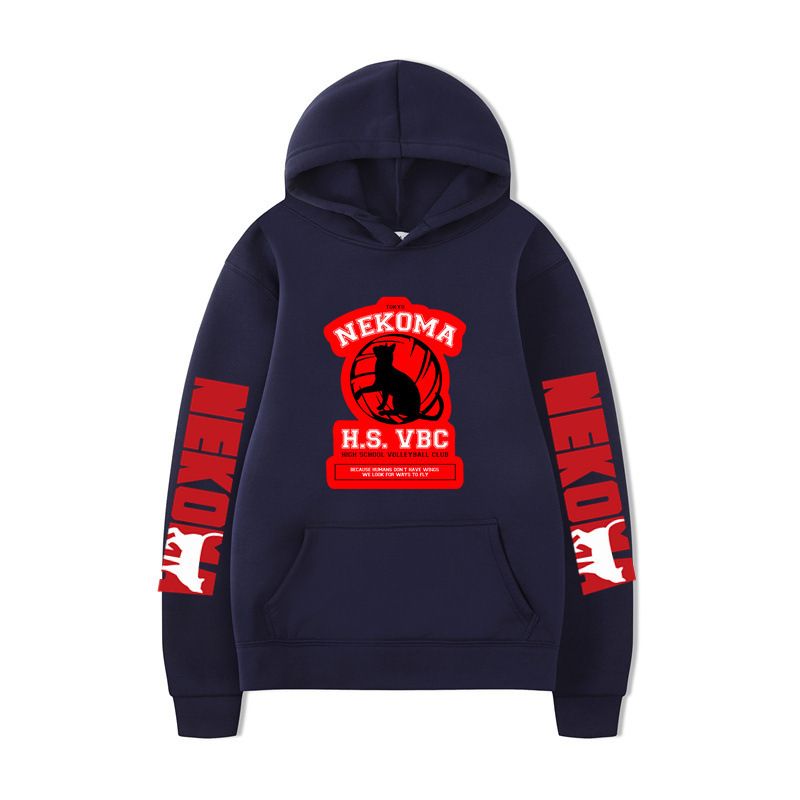 Felpa con cappuccio casual e ampia a maniche lunghe con stampa di personaggi anime, autunno e inverno_voghion.com