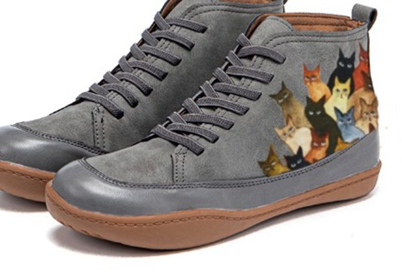New Plus Size Shoes, Fashion Boots, Women's Round Toe, Low Cut, Front Lace Up, Flat Bottomed, Versatile Work Boots_voghion.com