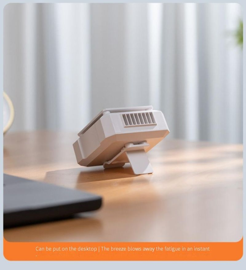 Utomhus hals hängande midja Long life belysning usb portabel laddning mini bladlös skrivbord liten fläkt_voghion.com