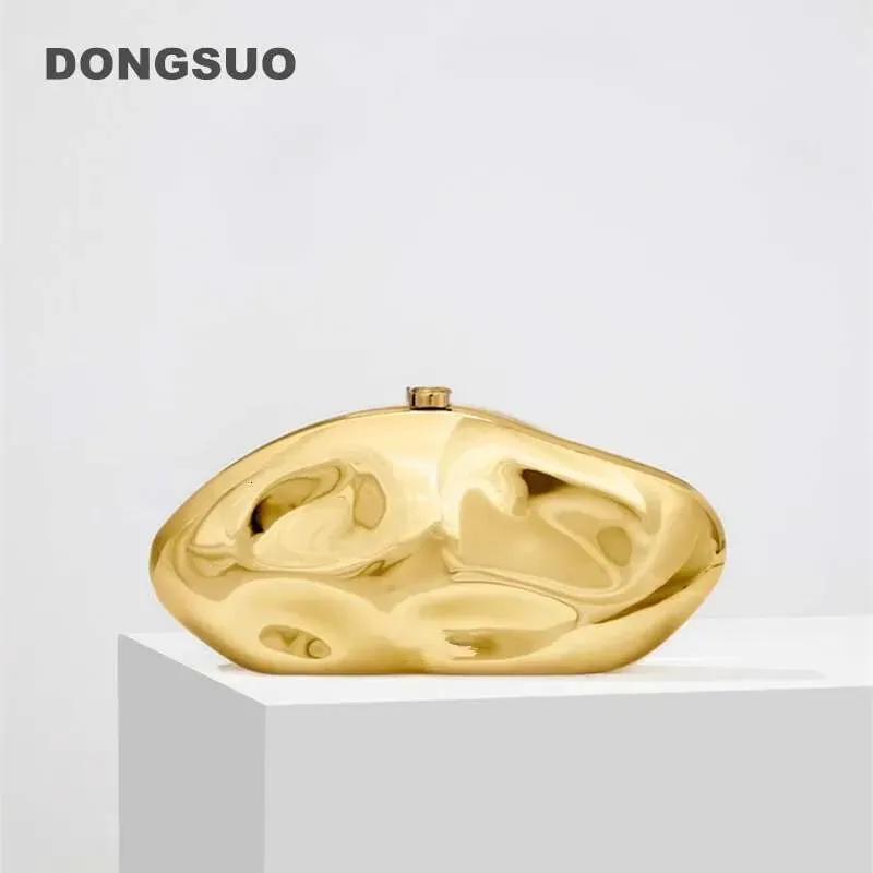 Designer 2025 Mode Acryl Ei Form Kupplung Für Wonen Gold Silber Abend Party Shinny Metall Box Schulter Crossbody_voghion.com