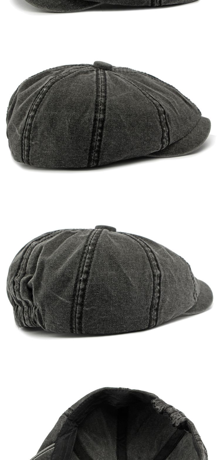 Cappello ottagonale in denim lavato unisex in cotone Lady Beret Cappello artistico da pittore con lingua d'anatra cappello da strillone retrò da uomo_voghion.com