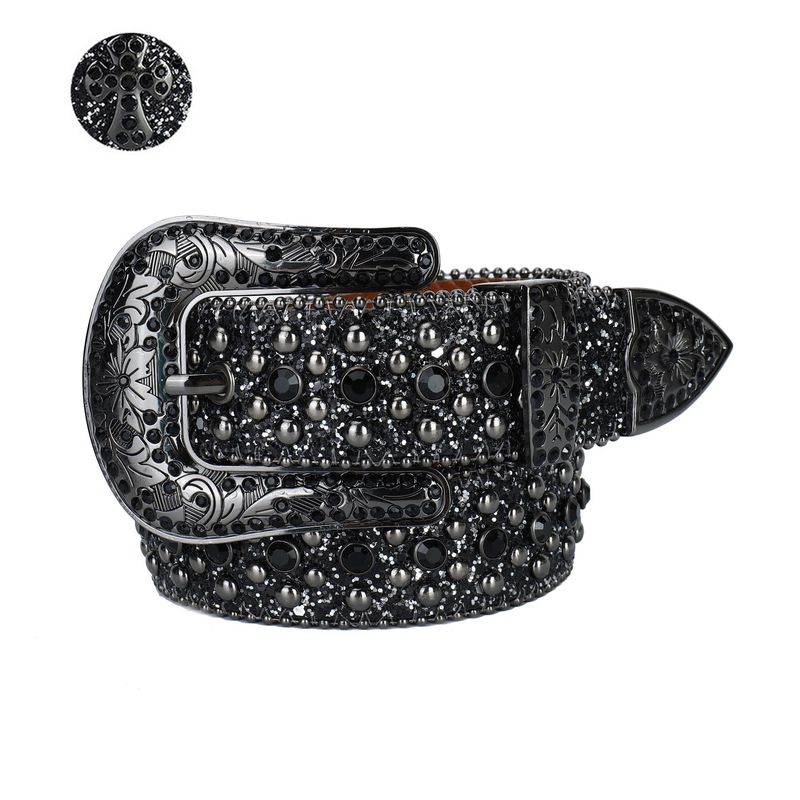 Wasserdiamantgürtel, universell für Männer und Frauen, handgefertigte personalisierte Street Dark Style Fashion Hose mit Nieten_voghion.com