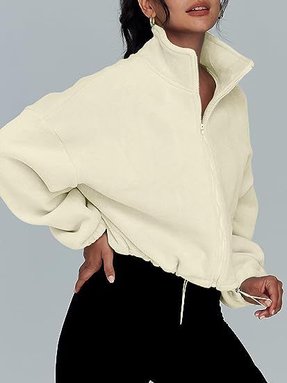 Užsienio prekyba, tarpvalstybinė moteriškų drabužių parduotuvė, karšto pardavimo „Polar Fleece“ sportinė striukė su stovima apykakle ir aksominė striukė su užtrauktuku_voghion.com