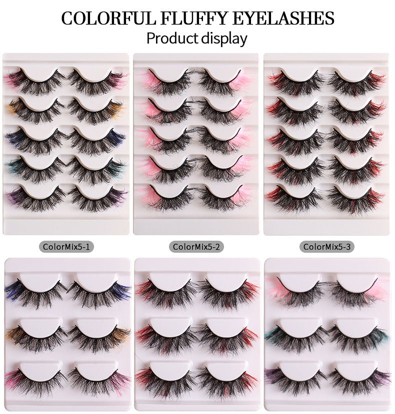 Colorful False Eyelashes 5D Curl Western - Style Natural Look Messy For Stage Makeup Voluminous And Dramatic Lashes_voghion.com
