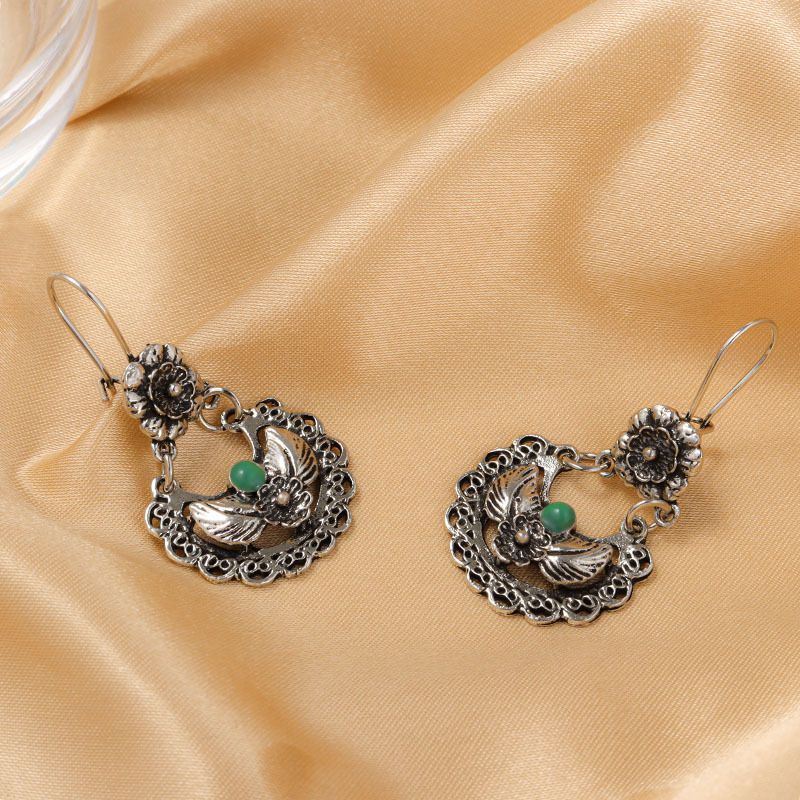 Logrui New Europea Ad America Bohemia Retro Hollow Flower Aciet Silver Ethic Style Persoality Earrigs For_voghion.com