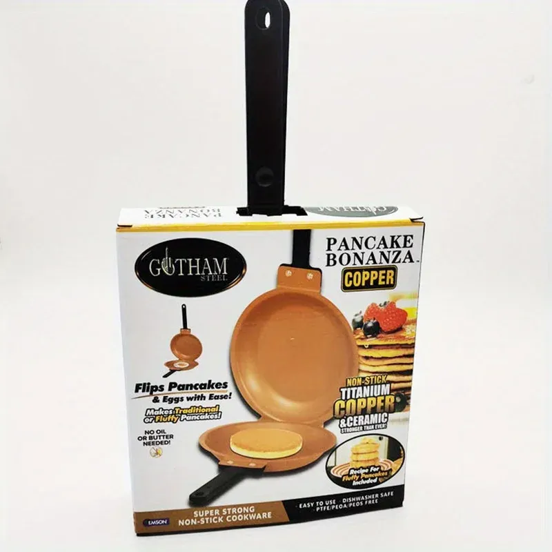 Double Sided Folding Non Stick Frying Pan, Breakfast Pan, Waffle And Cake Frying Pan, Kitchen Tools, New Kitchen Accessories_voghion.com